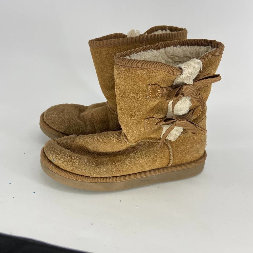 Koolaburra by Ugg Brown Bow Tall Suede Boots Youth 3